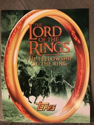 Lord Of The Rings Fellowship Of The Ring Sell Sheet Lotr 8 1/2 X 11 Topps 2001