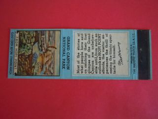From Hopi Point Grand Canyon National Park Matchbook Cover