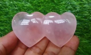 70mm Natural Pink Rose Quartz Crystal Heart Love Polished Gemstone Madagascar