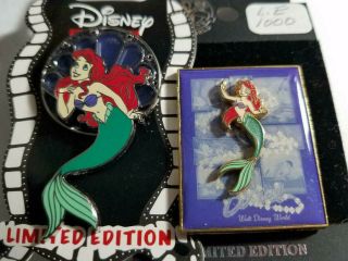 Disney Pin 2 Le Princess Ariel,  Comic Surprise Release,  Spherical Stained Glass
