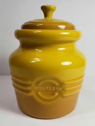 Le Crueset Yellow Mustard Pot Jar " Moutard " No Ladle - Hard To Find
