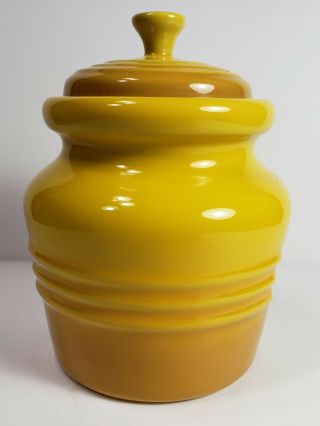 LE CRUESET Yellow Mustard Pot Jar 