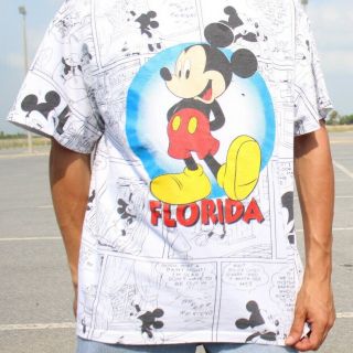 Mickey Mouse Sherry’s Vintage 80s Florida Comic T - Shirt Adult Xl 3v Dp