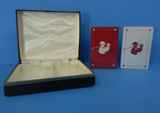 Vintage Golf Double Deck Plastic Coated Playing Cards