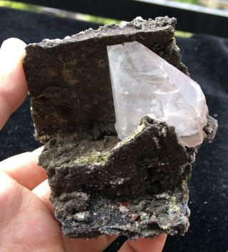 217g Beauty White Dipyramidal Calcite & Pyrite Crystal Mineral Specimen 034