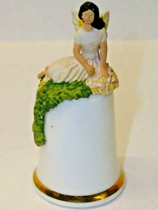 Thimble Collectors Club Bone China Thimble With A Fairy Sitting On Top