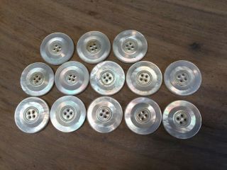 Large Vintage Mother Of Pearl Buttons - Approx 1 - 1/4 Inches