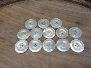 Large vintage mother of pearl buttons - approx 1 - 1/4 inches 2