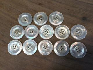 Large vintage mother of pearl buttons - approx 1 - 1/4 inches 3