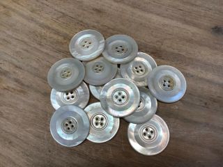 Large vintage mother of pearl buttons - approx 1 - 1/4 inches 4