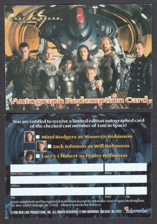 Lost In Space Movie Inkworks 1998 Autograph Redemption Card Unmarked