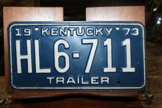Vintage Antique 1973 Kentucky Ky Trailer License Plate Hl6 - 711