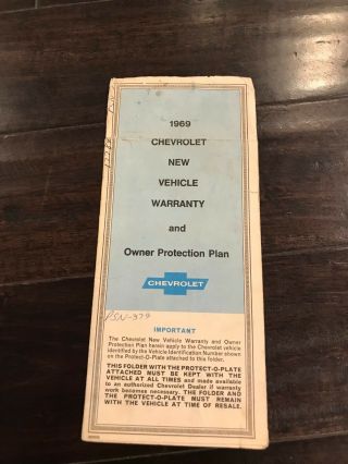 1969 Chevrolet Camaro Corvette Owner Protection Plan Protect - O - Plate Booklet - 4