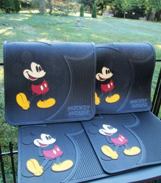 Plasticolor Vintage Mickey Mouse Universal Fit Car Truck (4) Rubber Floor Mats