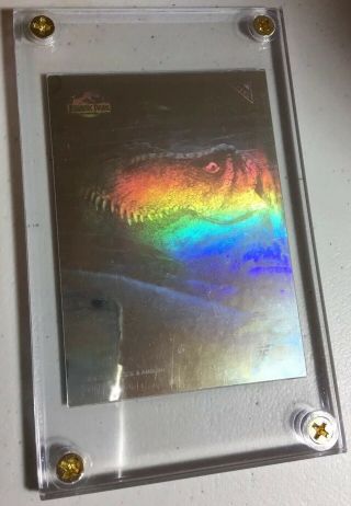 1993 Topps No.  1 Jurassic Park T - Rex Hologram Card In Case