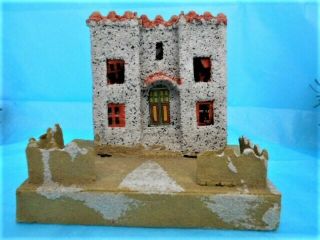 Vintage Small 2 Story Putz Hotel,  Fence,  Partial Coco Japan