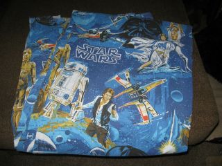 Vintage 1970s Star Wars Full Flat Bed Sheet - Bibb Co.  - Craft - Fabric