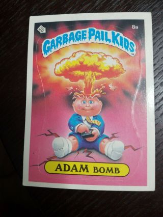 1985 Garbage Pail Kids Series 1 Card 8a Adam Bomb Checklist Matte Os1