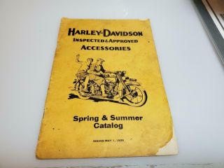 1929 Harley Davidson Motorcycles Inspected & And Approved Accessories Book
