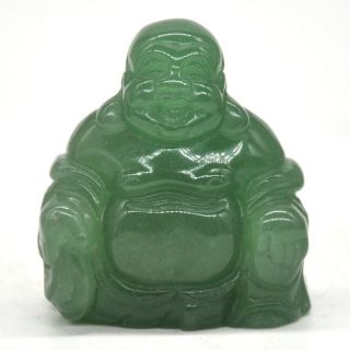 1.  9 " Green Aventurine Laughing Happy Buddha Figurine Crystal Healing Carving