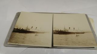 Photo Stereoview Card Of Sept 2 1931 Rms Homeric Ocean Liner