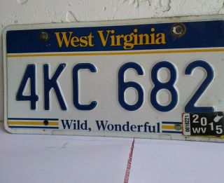 West Virginia License Plate,  " Wild,  Wonderful " 2015,  Collectible/ Ships Usa