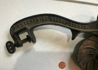 Antique Enterprise Cherry Stoner Pitter No 1 Hand Crank Cast Iron Pat.  1885 2