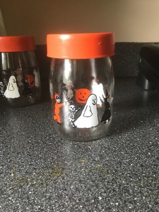 Vintage Halloween Candy Jar 1980s Carlton Glass Pumpkin Devil Ghost Witch Cat
