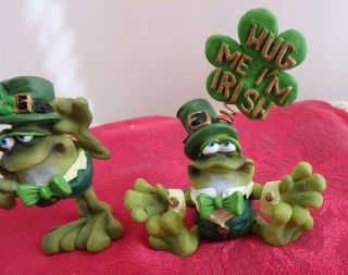 Irish Frog Figurines,  Russ Berrie,  Douglas,  St Patricks Day 2