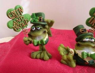 Irish Frog Figurines,  Russ Berrie,  Douglas,  St Patricks Day 3