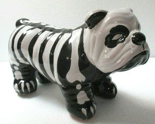 Mexican Folk Art Talavera Pottery Ceramic Bulldog Skeleton Day Of Dead 13 " Dog