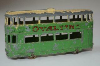 Rare Dinky Toys - Tram Car - Green / Cream - Ovaltine Adverts 27