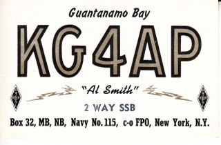 Kg4ap Qsl Card Guantanamo Bay 1960