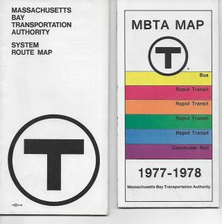 Mbta System Maps,  Boston Ma Area Transit Maps 1967 - 1990s