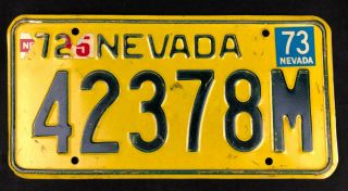 Nevada 1973 Motor Carrier Trucking Permit License Plate 42378m
