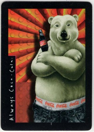 1 Swap Playing Card; Ad; Polar Bear; Coca Cola; 1997