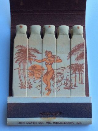 Vintage Girlie Feature Matchbook Aloha,  Cocktail Lounge,  Cocktail Bar