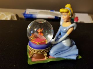 Disney Store Cinderella Mini Snow Globe Figurine Rare Missing Sticker Vintage