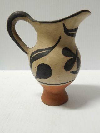 Pitcher Form Antique / Vintage Santo Domingo Pueblo Indian Pottery Pot - Old