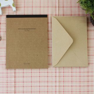 50sheets Kraft Ruled Lined Writing Stationery Paper Pad & 10sheets Envelope