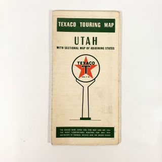 1941 Texaco Touring Road Map Utah Vintage Gas Oil Service Staton Fire Chief Ut
