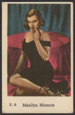 Marilyn Monroe - 1957 Vintage Swedish S Set Movie Star Gum Card S.  6