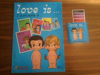 Panini " Love Is " Empty Album And Opened Packet & 4 Stickers,  Italian " Omaggio "