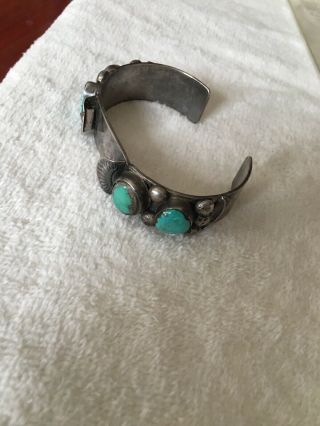 Vtg Native American Turquoise Cuff Bracelet Watch Band 54 Grams Estate Unb