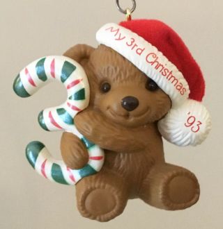 Hallmark Christmas Ornament My 3rd Christmas Bear 1993