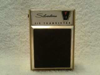 Vintage Sears Roebuck Silvertone 6 Transistor Radio Gold Tone