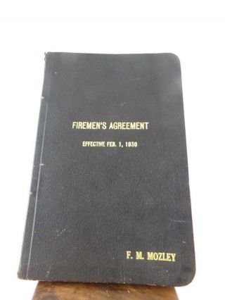 Vintage 1930 Gulf,  Colorado & Santa Fe Railway Co.  Agreement Book (p - 33) Pc.  Box