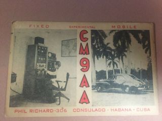 Rare 1934 Qsl Radio Card From Havana Cuba