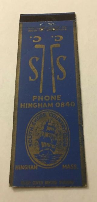 Vintage Matchbook Cover Matchcover South Shore Country Club Hingham Ma