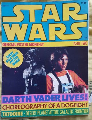 Star Wars No.  2 Poster Monthly 1977 Us Darth Vader Vintage Star Wars